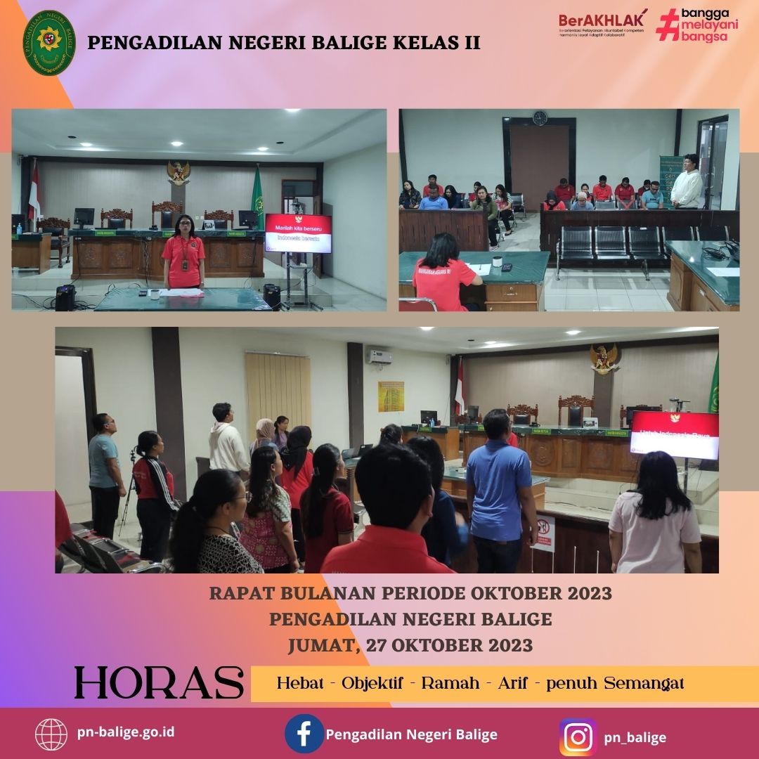 Rapat Bulanan Periode Oktober 2023 dan Sosialisasi Keterbukaan Informasi Publik. 
